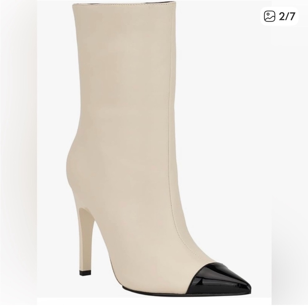 Nine West Women's Winter Cream and Black Women's Ankle Boots